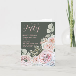 Gevouwen verjaardagsuitnodigingskaart bedankkaart