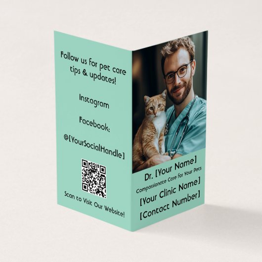 gevouwen veterinair Visitekaartje (Buitenkant)