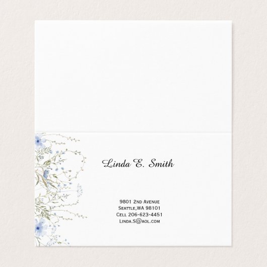 Gevouwen Visitekaartje (Buitenkant ongevouwen)