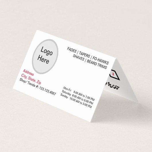 Gevouwen Visitekaartje (Achterkant)