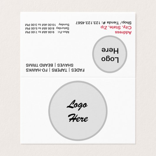 Gevouwen Visitekaartje (Buitenkant ongevouwen)