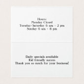 Gevouwen Visitekaartje  (Binnenkant ongevouwen)