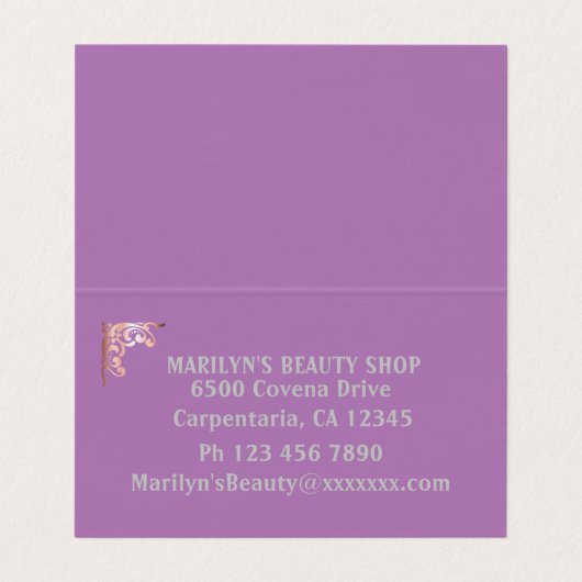 Gevouwen Visitekaartje (Binnenkant ongevouwen)