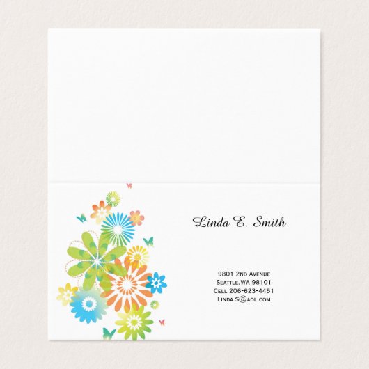 Gevouwen Visitekaartje (Buitenkant ongevouwen)