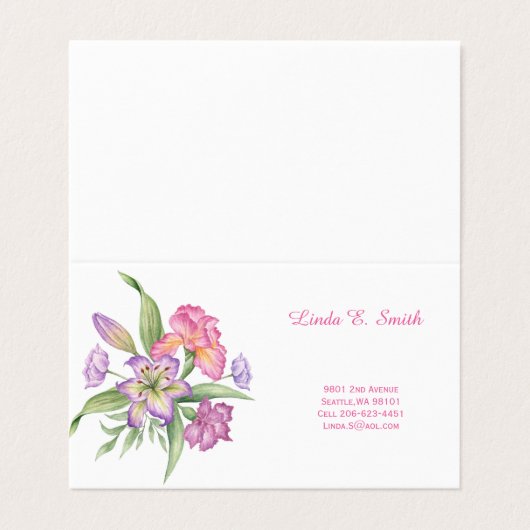 Gevouwen Visitekaartje (Buitenkant ongevouwen)