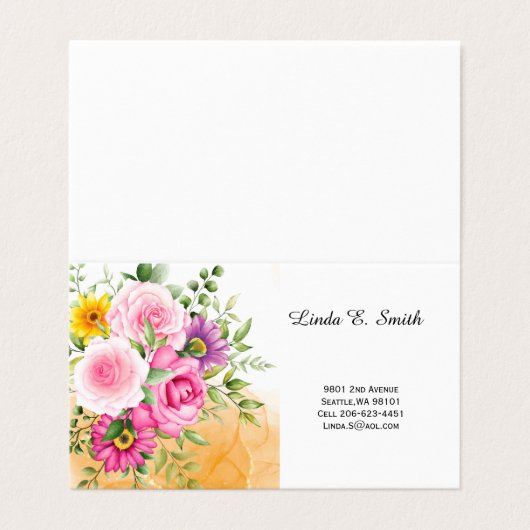 Gevouwen Visitekaartje (Buitenkant ongevouwen)