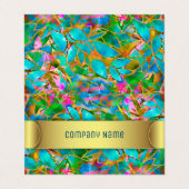 Gevouwen Visitekaartje Floral Abstract Glas in loo (Buitenkant ongevouwen)