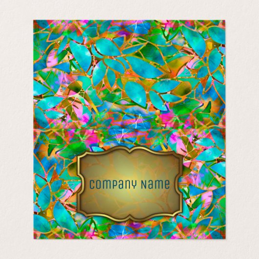 Gevouwen Visitekaartje Floral Abstract Glas in loo (Buitenkant ongevouwen)