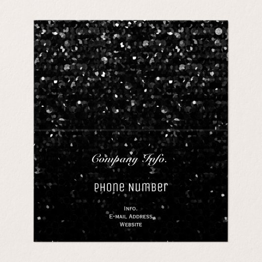 Gevouwen Visitekaartje Kristal Bling Strass (Binnenkant ongevouwen)