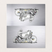 Gevouwen Visitekaartje motorfiets (Buitenkant ongevouwen)