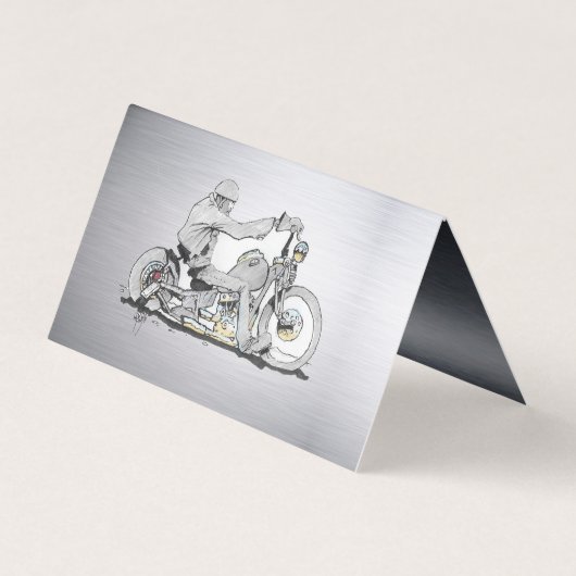 Gevouwen Visitekaartje motorfiets (Achterkant)