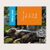  gevouwen Visitekaartje voor cattery (Buitenkant ongevouwen)