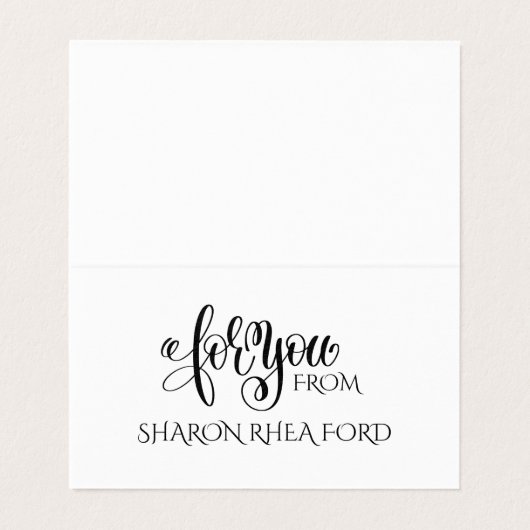 Gevouwen voetafdruk in Zand Visitekaartje (Binnenkant ongevouwen)