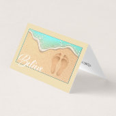 Gevouwen voetafdruk in Zand Visitekaartje (Voorkant)