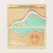 Gevouwen voetafdruk in Zand Visitekaartje (Buitenkant ongevouwen)