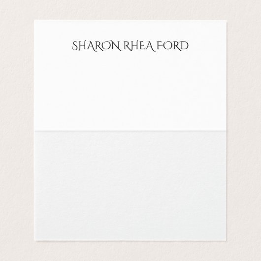 Gevouwen voetafdruk in Zand Visitekaartje (Binnenkant ongevouwen)