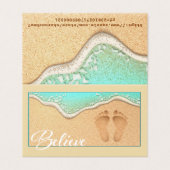 Gevouwen voetafdruk in Zand Visitekaartje (Buitenkant ongevouwen)