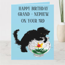 Gevouwen Wenskaart: 3e verjaardag Grand Nephew