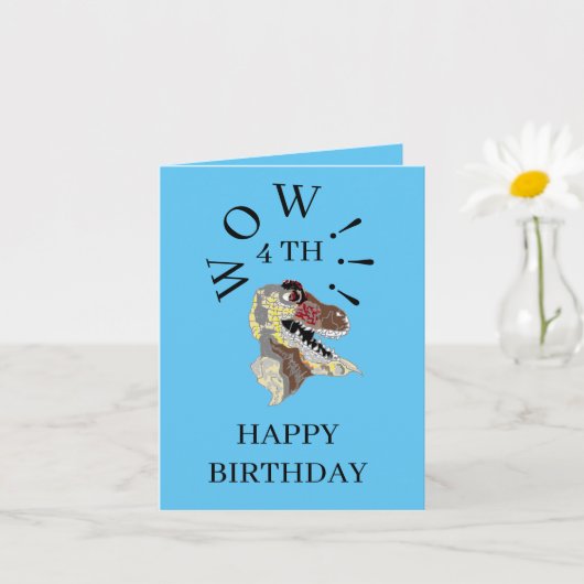 Gevouwen Wenskaart ; 4 de halve dag voor een boei Kaart (Kleine Plant)