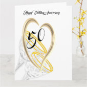 Gevouwen Wenskaart 50th WEDDING JUBILEUM Kaart (Gele Bloem)