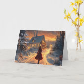 Gevouwen Wenskaart 5x7 kerst Kaart (Gele Bloem)