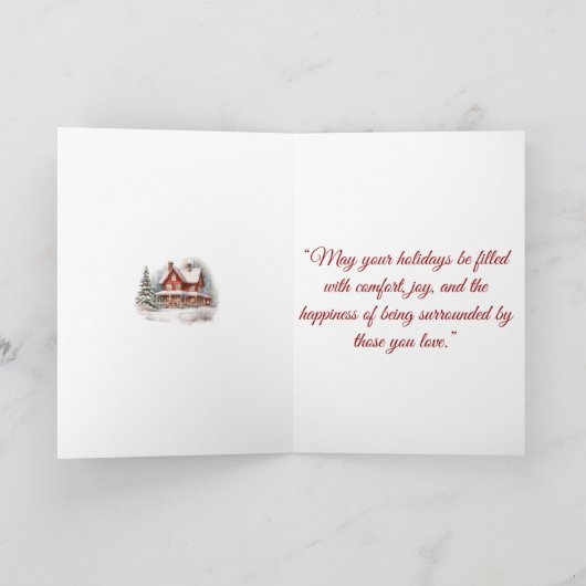 Gevouwen Wenskaart-Elegant Victoriaans kerst Kaart (Binnen)
