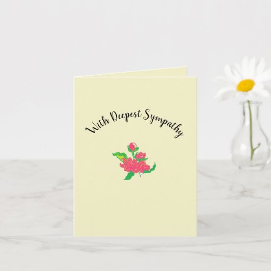 Gevouwen Wenskaart: Ervemaandste sympathie Kaart (Kleine Plant)