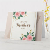 Gevouwen Wenskaart happy moederdag Kaart (Gele Bloem)