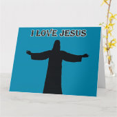 Gevouwen Wenskaart Ik hou van Jezus Kaart (Gele Bloem)