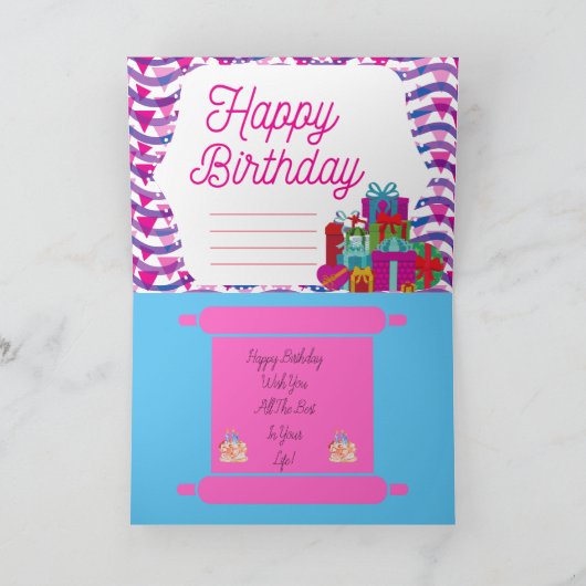 Gevouwen Wenskaart Kaart (Binnen)