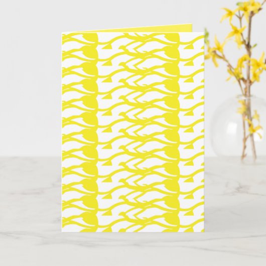 Gevouwen Wenskaart Kaart (Gele Bloem)