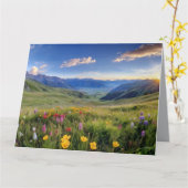 Gevouwen Wenskaart Kaart (Gele Bloem)