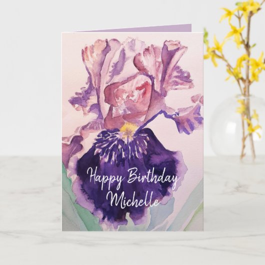 Gevouwen Wenskaart Kaart (Gele Bloem)