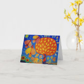 Gevouwen Wenskaart Kaart (Gele Bloem)