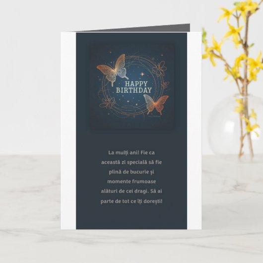 Gevouwen Wenskaart Kaart (Gele Bloem)