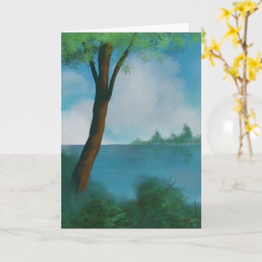 Gevouwen Wenskaart Kaart (Gele Bloem)