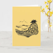 Gevouwen Wenskaart Kaart (Gele Bloem)