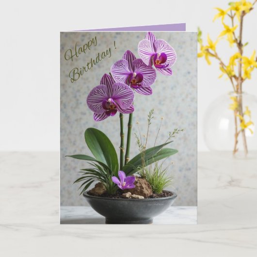 Gevouwen Wenskaart Kaart (Gele Bloem)