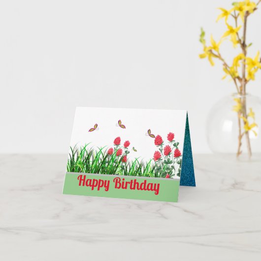 Gevouwen Wenskaart Kaart (Gele Bloem)