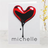 Gevouwen Wenskaart liefde hart stencil Kaart (Gele Bloem)