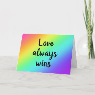 Gevouwen Wenskaart "Love Altijd Wins" Kaart