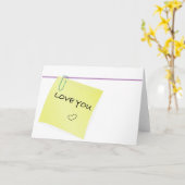 Gevouwen Wenskaart - Love You Kaart (Gele Bloem)