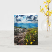 Gevouwen wenskaart met bergplaats kaart (Gele Bloem)