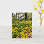 Gevouwen wenskaart met bosecotief kaart (Gele Bloem)