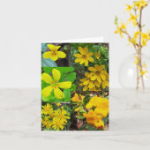 Gevouwen wenskaart met collage van wilde bloemen kaart (Gele Bloem)
