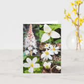 Gevouwen wenskaart met collage van wilde bloemen kaart (Gele Bloem)