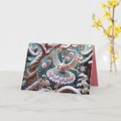 Gevouwen Wenskaart met dansende zwanen Kaart (Gele Bloem)