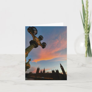 Gevouwen wenskaart met foto van Londen Kaart