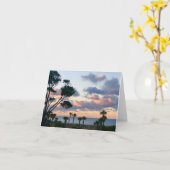 Gevouwen wenskaart met foto van zonsondergang kaart (Gele Bloem)