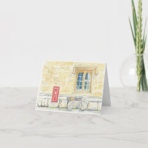 Gevouwen wenskaart met oorspronkelijke illustratie kaart